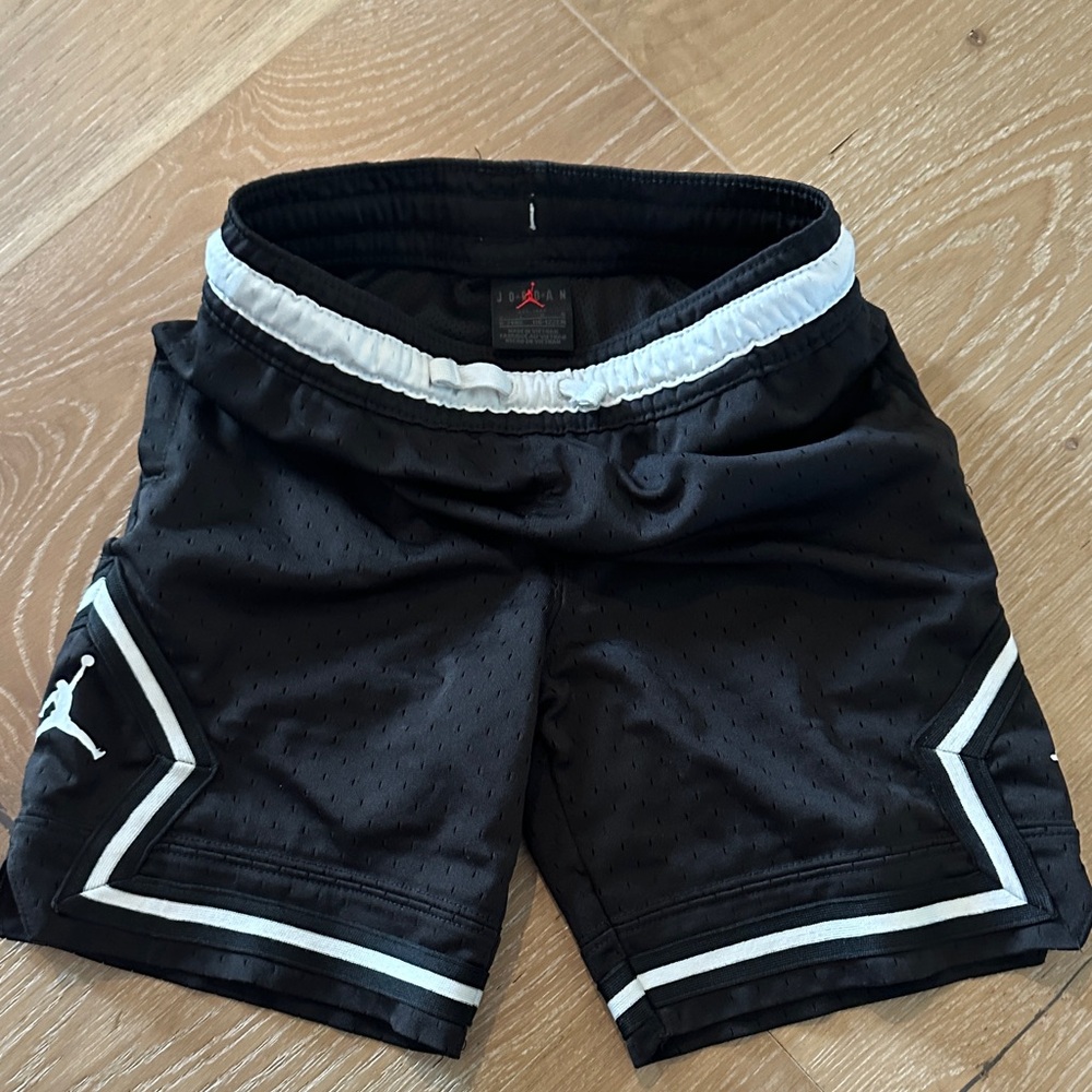 Jordan Kids Black Mesh Shorts with White Accents